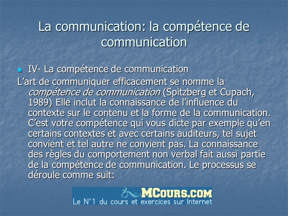 Communication competence spitzberg and cupach